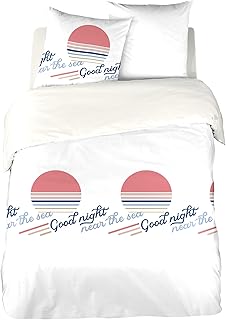 Juego de cama de 240 x 220 cm, microfibra, color blanco