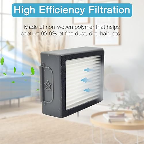 Miniatura 3 de VOKEEH 6 piezas de repuesto de filtro Roomba compatibles con Roomba e, i y j Series i7 i7+plus i3 i3+ i4 i6 i6+ i8 i8+ E5 E6 E7 Robot de alta