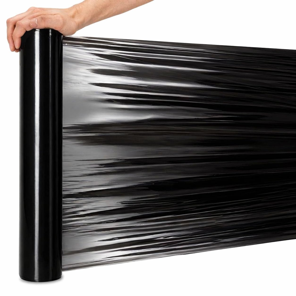 Stretchfolie Schwarz 50 cm 23 µm 1,7 kg Handstretchfolie Wickelfolie für Möbel Umzug Versand