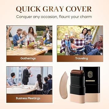 Hair Dye Stick, Waterproof and Sweatproof Hair Dye Stick, 2025 New 2-in-1 Portable Hair Dyeing Comb, Gray Hair White Hair Quick Touch Up Cover Up (Chestnut Brown)