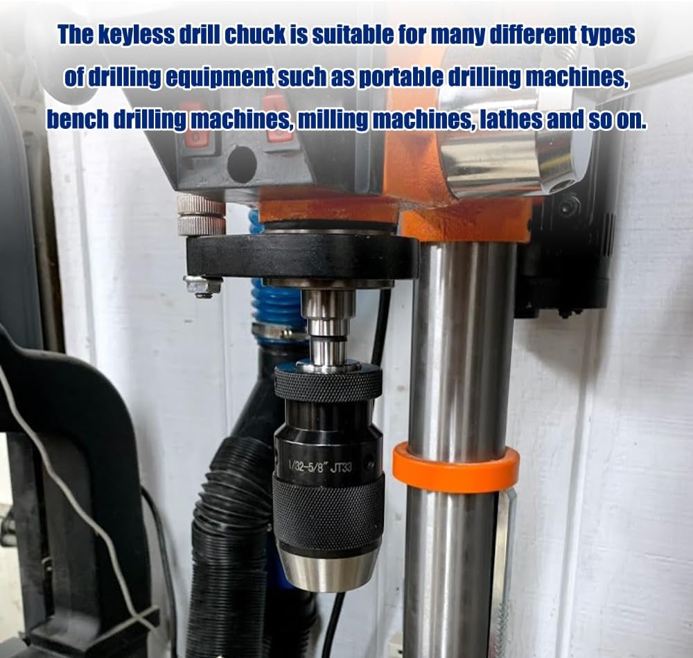 Keyless Drill Chuck MT4 Morse Taper Mount,Lathe Milling and Drilling Machine 3-Jaw for Portable Drills,Bench Drills,Milling Machines,Lathes,Etc.Adjustable 1/32"-1/2" (1mm-13mm)