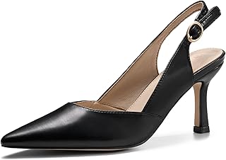 Women's Slingback Kitten Heels Closed Pointed Toe Wedding Party Dress Pu...
