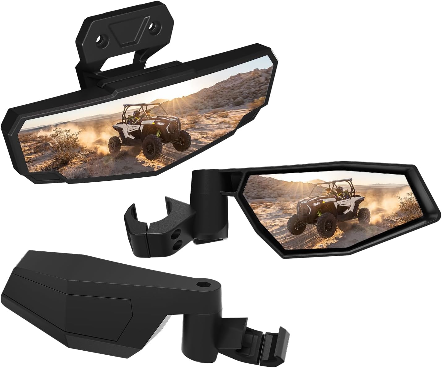 Folding Side Mirrors Adjustable Center Rearview Mirror Kit for Polaris RZR XP 1000 Sport/Ultimate/Premium 2024 2025 2026 Accessories