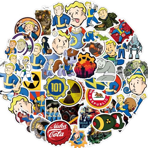 52pcs Game Stickers Pack - Waterproof Vinyl Decals for Laptop Water Bottle Gaming Gear Refrigerator Game Stickers for Adult Teens Party Favors