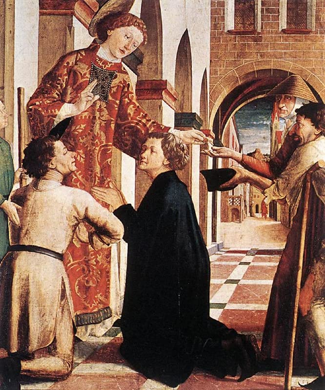 Impression sur toile Saint Laurent de Michael Pacher, œuvre d'art murale 60x90cm