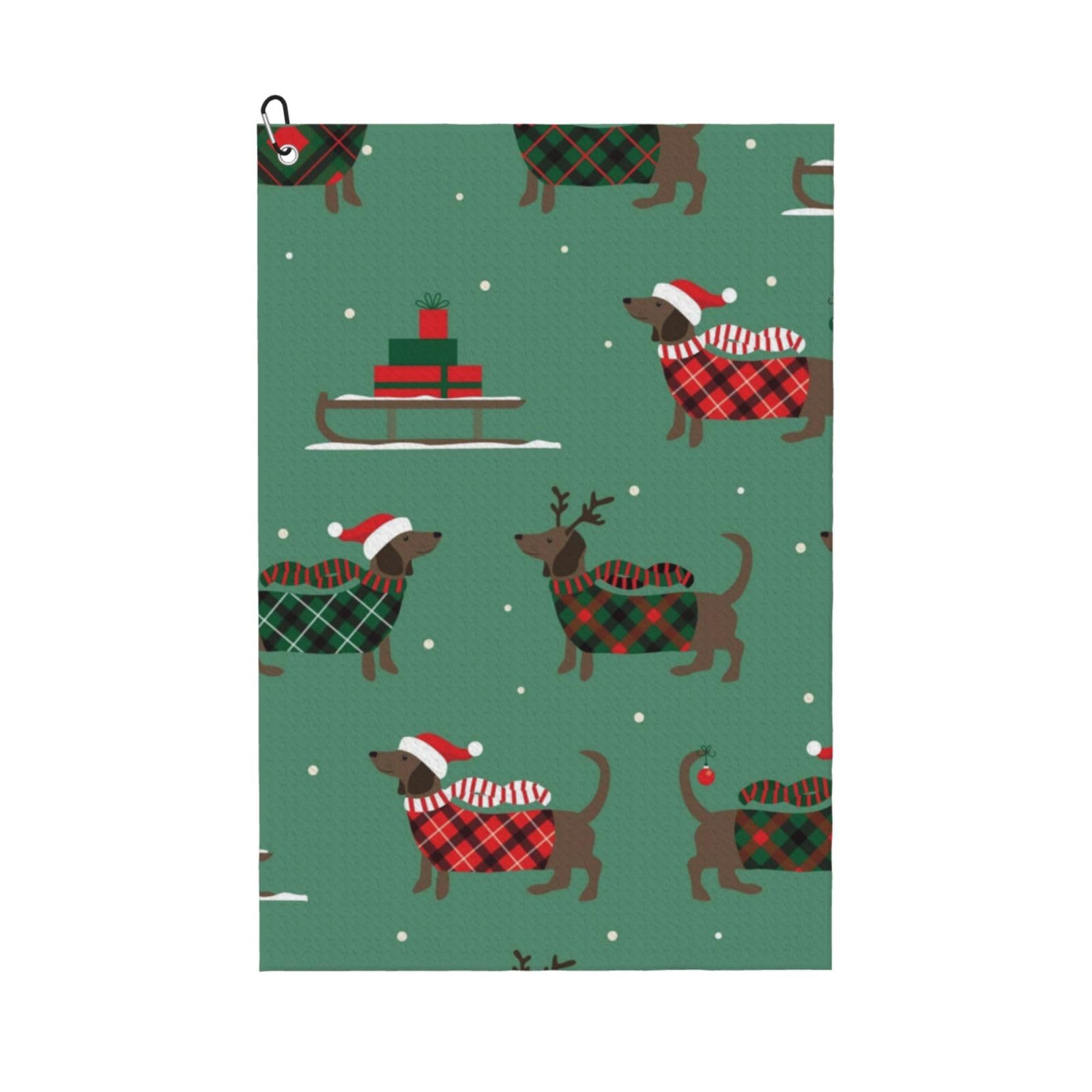 Hnnkloy Dachshund, 16x24 in Portable Waffle Golf Towels with Carabiner Clip for Golf Bag