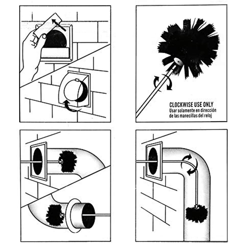 Kit de Ramonage Poêle à Granulés 6m Brosse Nettoyage Cheminée 100mm Conduits