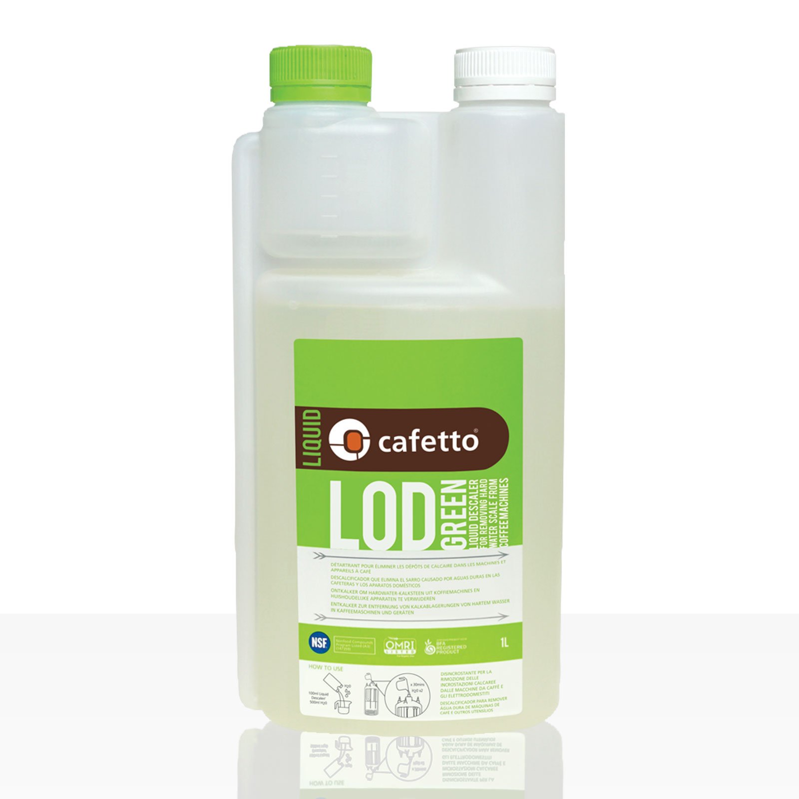 Cafetto LOD Grün flüssiger Entkalker 6 x 1 Liter, rein organisch