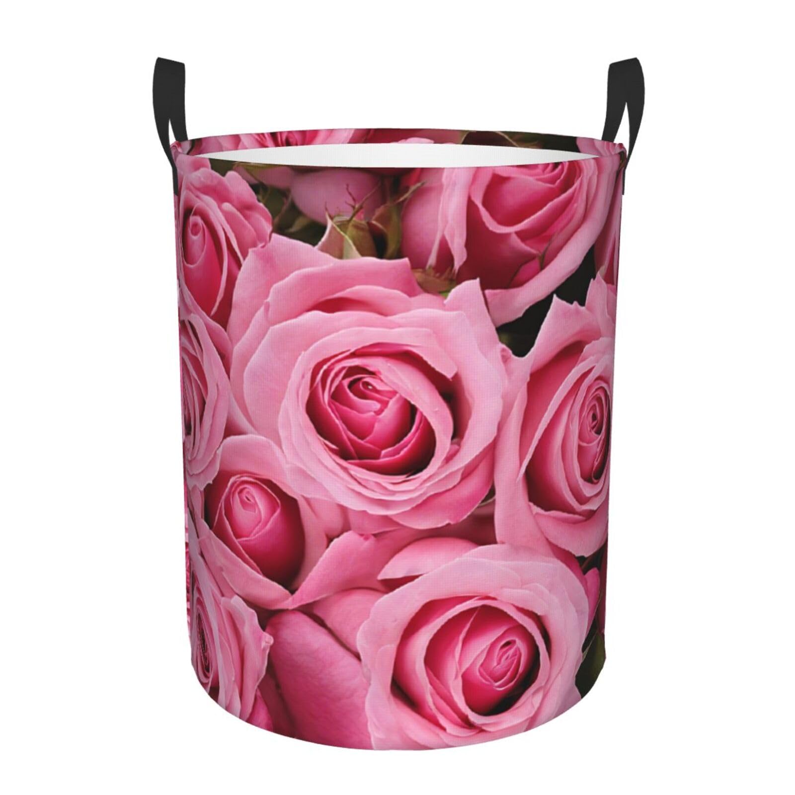 Panier à linge pliable équipé de poignées solides et sac étanche 62 l rose