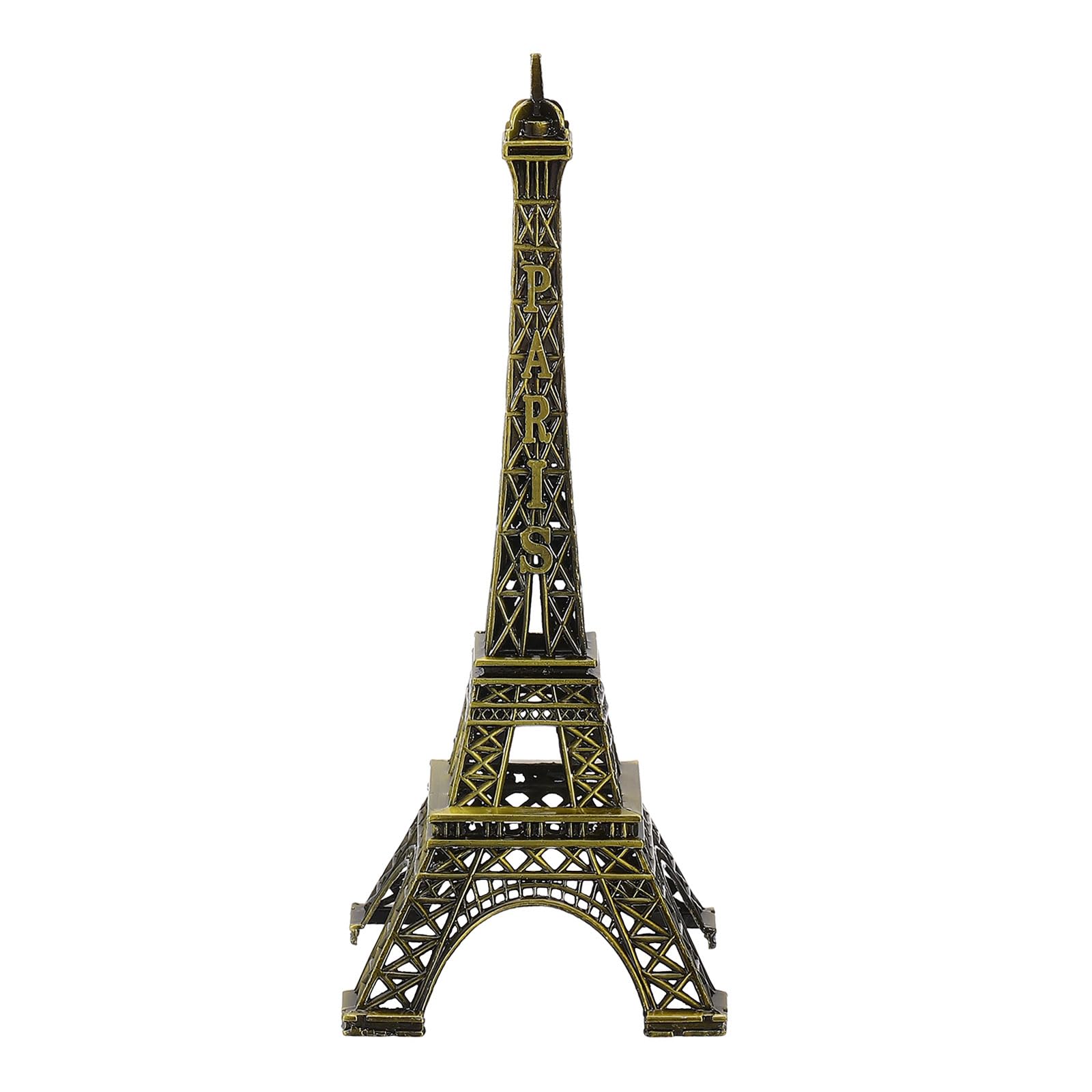 sourcing map Metal French Tower Statue, 5.9" Miniature Tower Ornament Metal Romantic French Architecture Decor 3D Sculpture Model for Home Desktop Ornaments Decoration Souvenir Gift, Bronze
