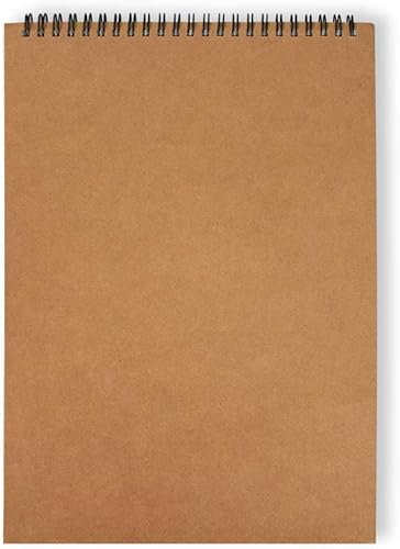 Miniatura 8 de KXF Cuaderno de bocetos profesional A4 encuadernado en espiral con tapa dura, 80 lados (40 hojas) de papel de cartucho reciclado de 170 gsm (retrato