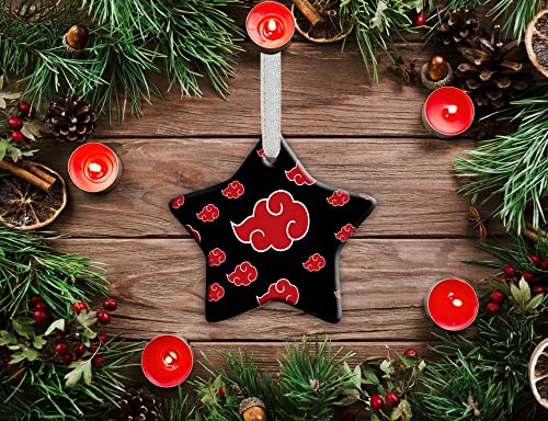Anime Cartoon Christmas Hanging Ceramic Pentagram Ornament Wedding Decorations For Couple Married Thank You Gifts,New Year Porcelain Pendant Decoration, Holiday Celebration Decoration #TOP5