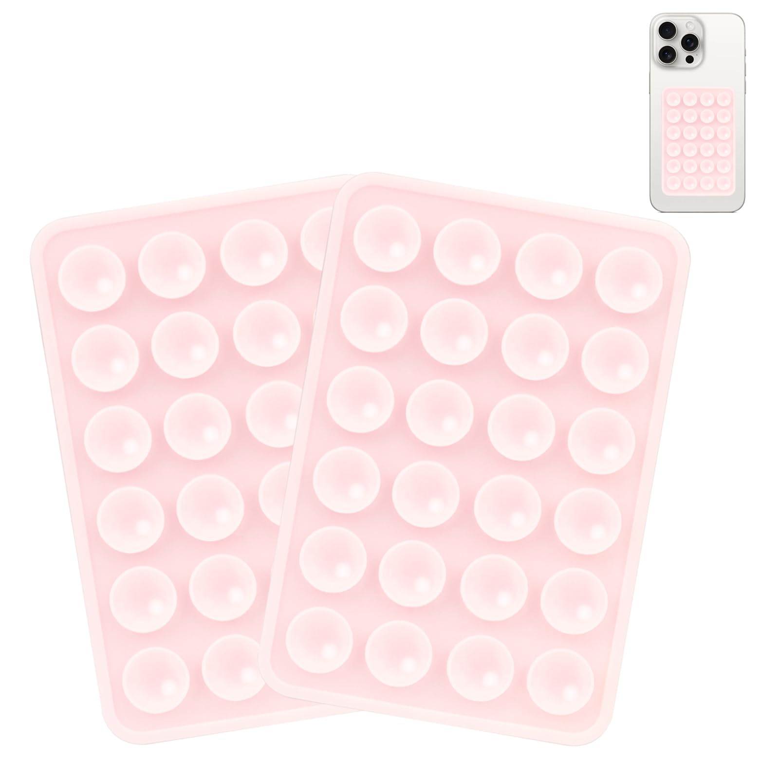 Giumel 2PCS Silicone Suction Phone Case Mount Non Slip Suction Cup Hands-Free Phone Accessories Holder for Selfies and