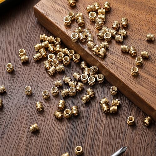 Image of Yaocom 300 Pcs M4 Threaded Inserts M4 x D6 x L6 Heat Set Inserts Brass 3D Printing Knurled Metric Nuts for Plastic, 3D Printing Components