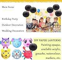 Vista 4 de 6 linternas de papel decorativas redondas colgantes