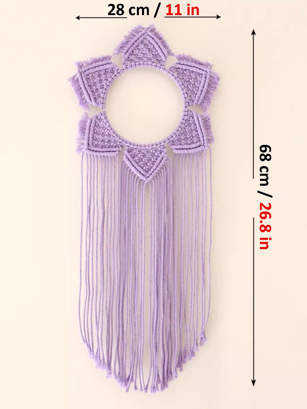 Rideaux en macramé Rideaux en Macramé pour Fenêtres, Toile De Fond Murale en Macramé, Rideaux À Cordes en Coton pour Fenêtres(Purple)