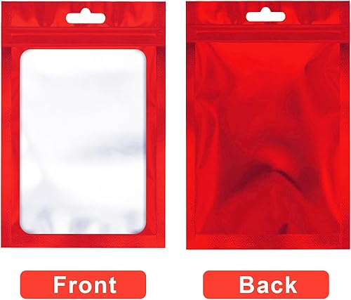 Miniatura 9 de 100 bolsas resellables con cierre hermético para almacenamiento de alimentos, bolsa a prueba de agua con ventana transparente, bolsa de embalaje