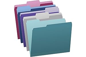 Pendaflex Two Tone Color File Folders with Tabs