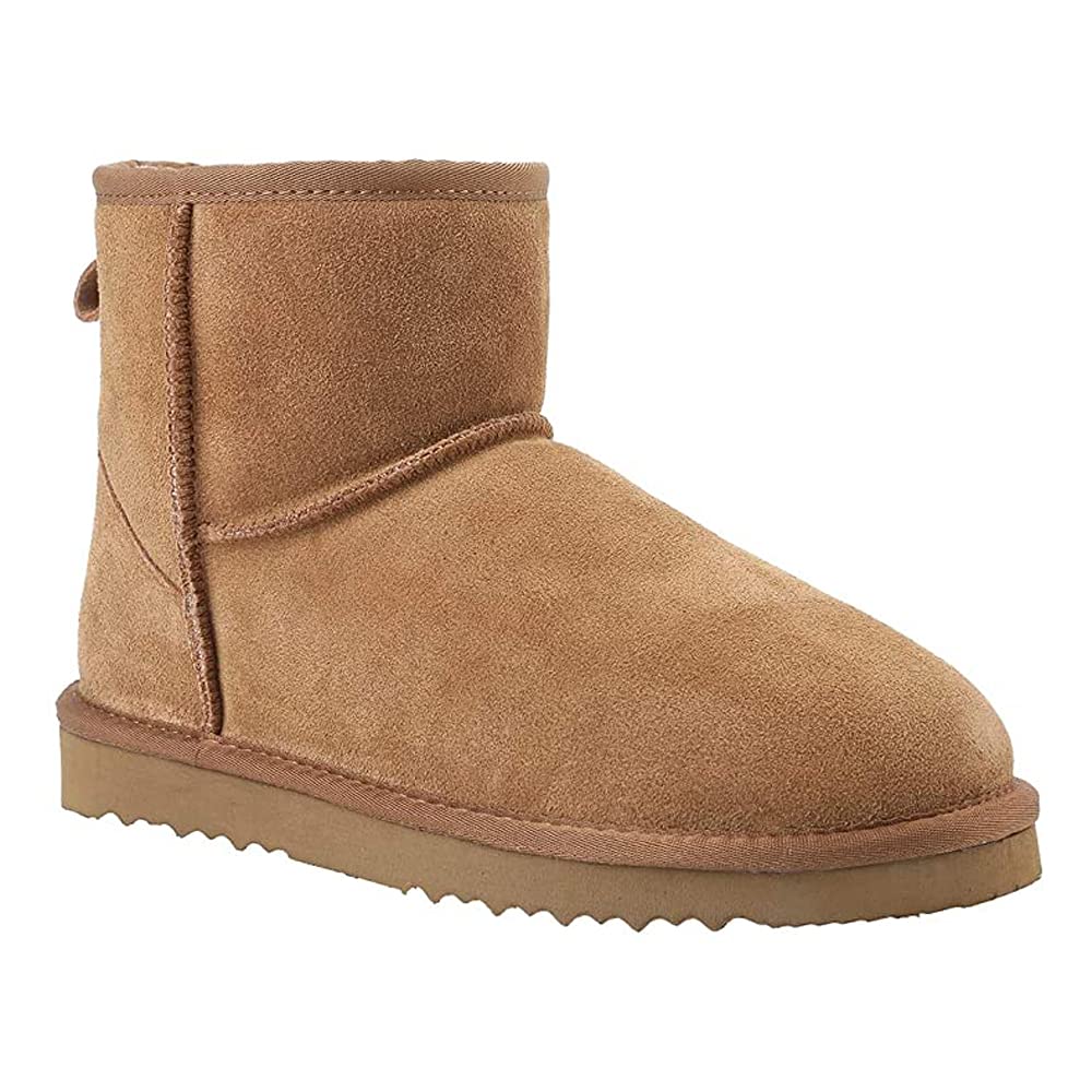 Veilante Damen Schneestiefel wasserdichte Leder Winterstiefel rutschfeste warme gefütterte Winterboots