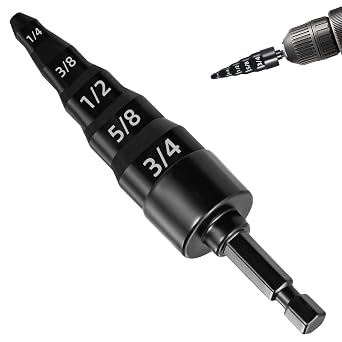 Swedge Tool HVAC 5 in 1 HVAC Repair Tool with Hex Shank,Air Conditioner Copper Pipe Expander Swaging Drill Set Copper Tubing Tool with 1/4" 3/8" 1/2" 5/8" 3/4" 7/8" Bits
