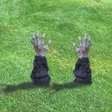 CHESLICR Halloween Outdoor Decorations Zombie Hand Stakes Graveyard Lawn Decor, Scary Realistic Blood Skeleton Fake Arm Stakes, Creepy Halloween Decor Outside for Spooky Yard Ground, Haunted House