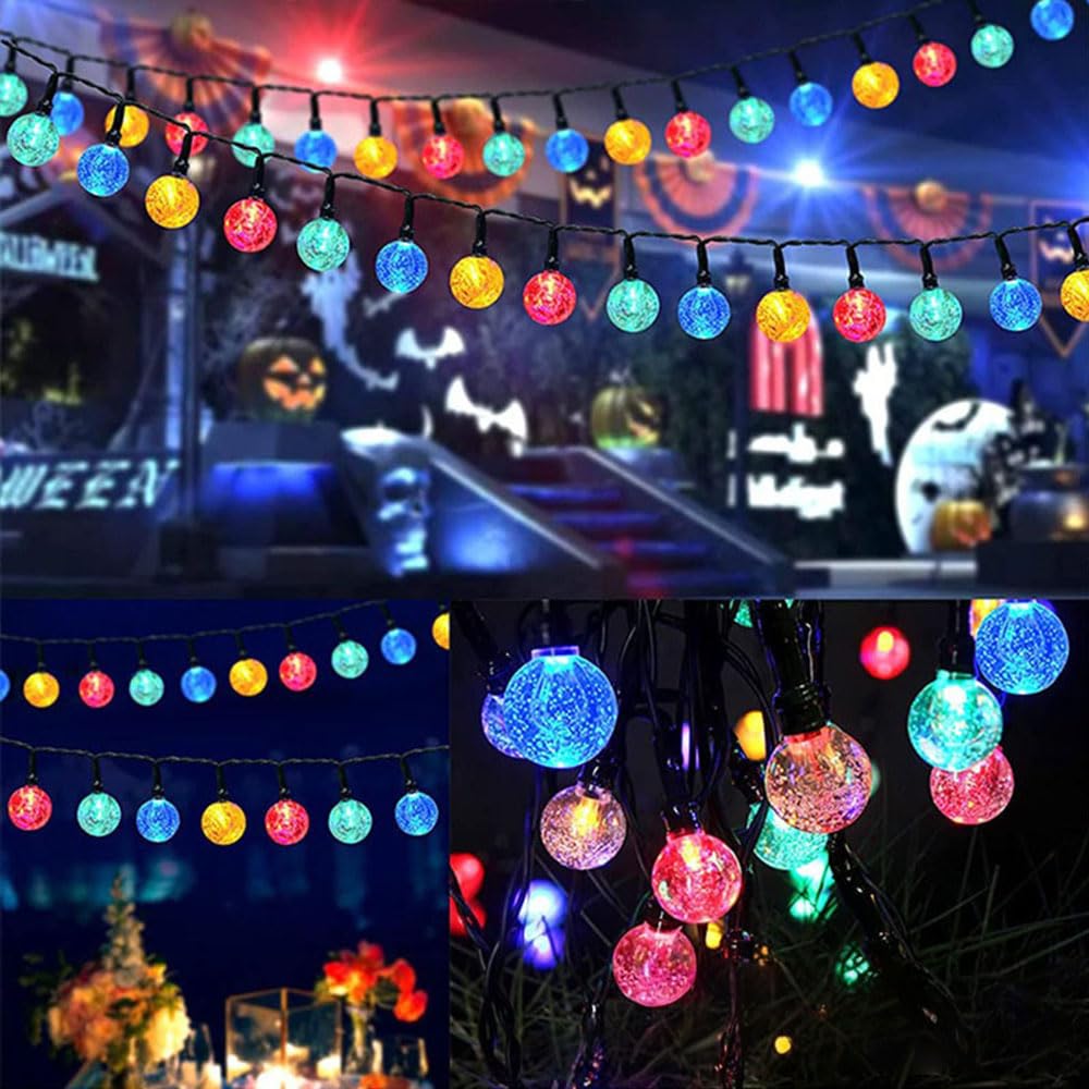 Catena Luminosa Solare Esterno IP65 Impermeabile, Catena Luminosa Solare con LED, Catena Luci Solari Esterno, Adatta per Feste Giardini Terrazze Festival (Colorato,φ2,3cm 32m)