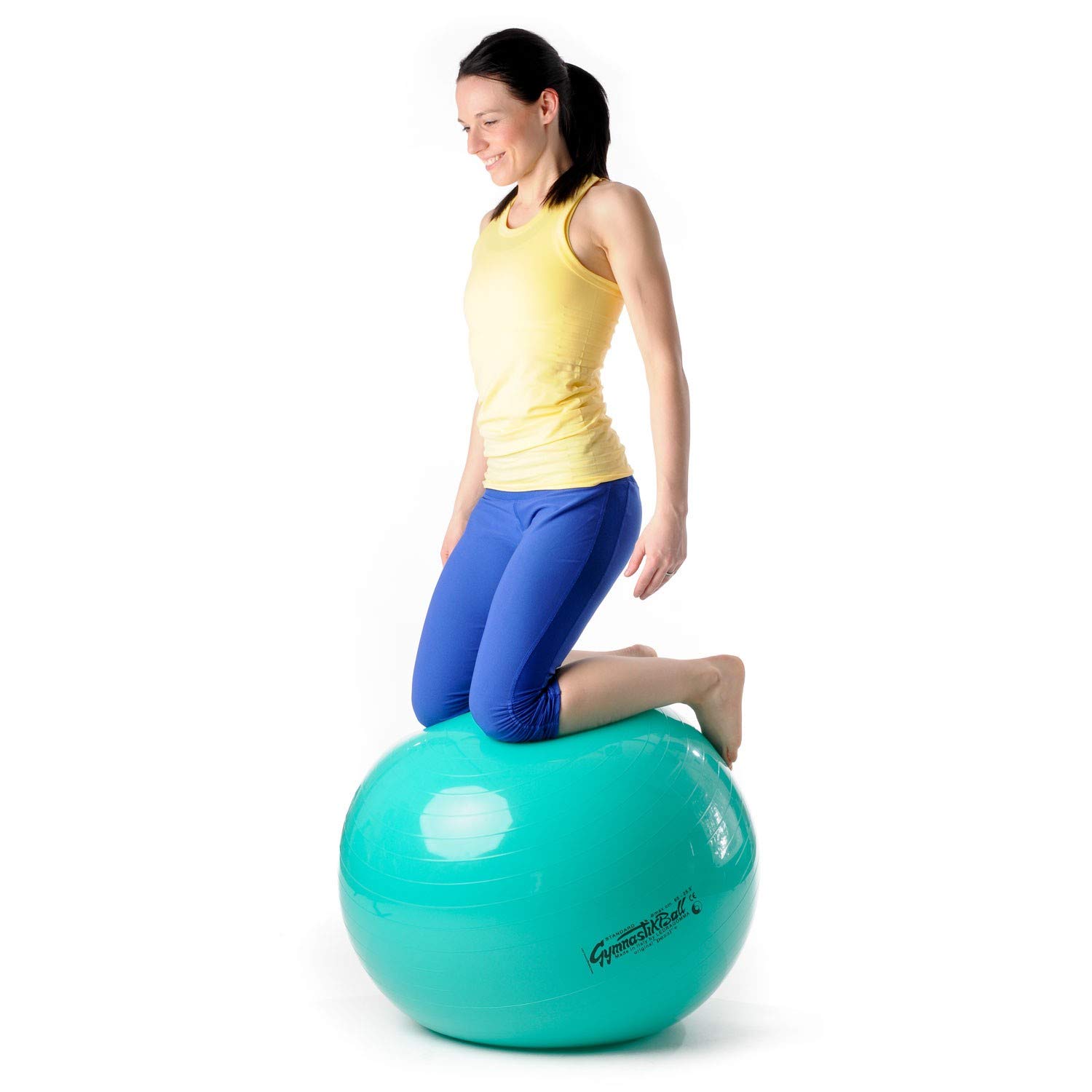 PEZZI Palla da ginnastica standard, diametro 65 cm, con ciotola e pompa, verde | Palla da seduta in robusto PVC, portata fino a 400 kg, per terapia, sport e ufficio
