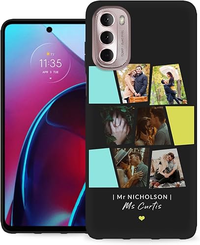 Vista 113 de Funda personalizada para Motorola Moto G Stylus 2021 con nombre de foto, texto y foto, GStylus personalizado -21 funda suave y fina (negro) de 6.8