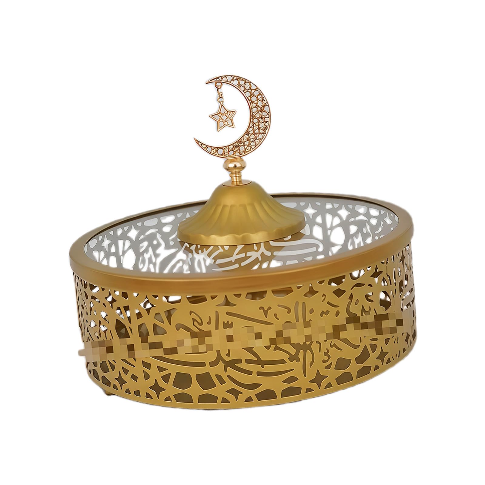 hogtnd Elegant Iron Serving Tray for Storing Festive Snacks with Secure Base Electroplated Decorative Iron Serving Bowl
