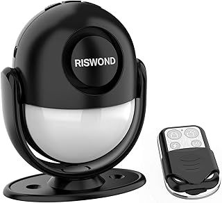 Motion Sensor Alarm Indoor, Wireless Infrared Motion Detector Alarm Outdoor with Siren Light(328ft Remote Control, 125dB, Battery), Portable Home Security Door Chime/Alert System for Car Garage, Shop