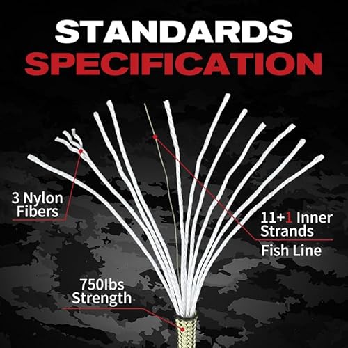 Kokkoya 50Ft 100Ft 750 Paracord Rope,11 Strand Nylon Type Iv Paracord Survival Parachute Cord 3/16 Inch Paracord 750 - Genuine Mil Spec Used By The Us Military,Survival Cord(Mil-C-5040-H) #TOP1