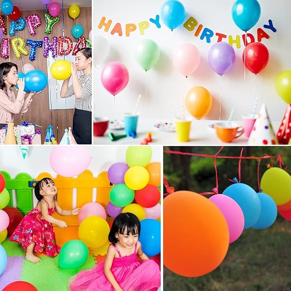 BTZO バルーン ゴム風船 飾り付け 100個入 10インチ 丸風船 ラテックスバルーン 飾り付け 誕生日 結婚式 店舗装飾 パーティー 運動会 文化祭 ミックス バルーンアート - 5
