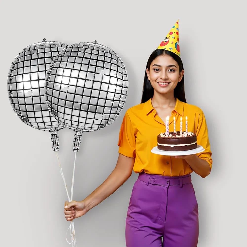 Disco Foil Balloons - 2 Pack Butterfly Balloons -3