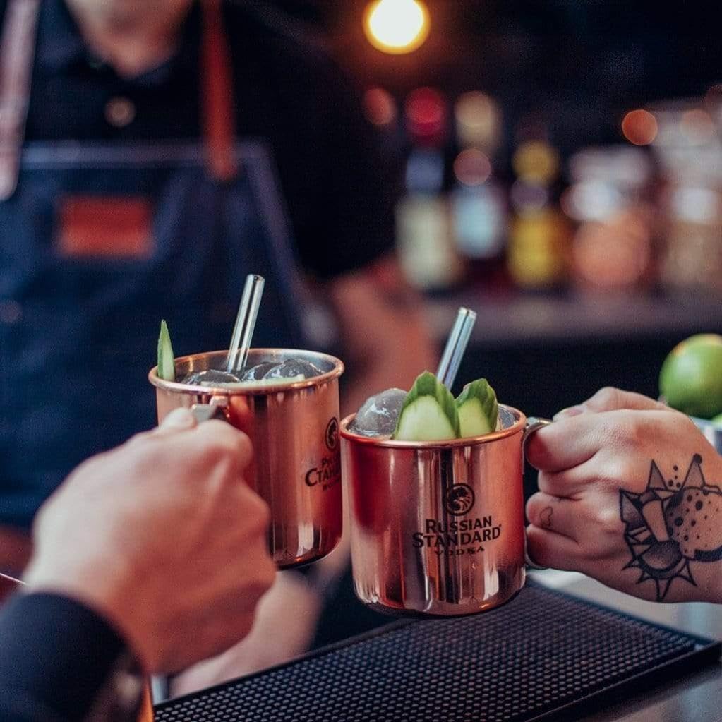 HALM Pailles En Verre Réutilisables - 6 Courtes 15 Cm Pour Cocktails & Boissons Chaudes (Noires)