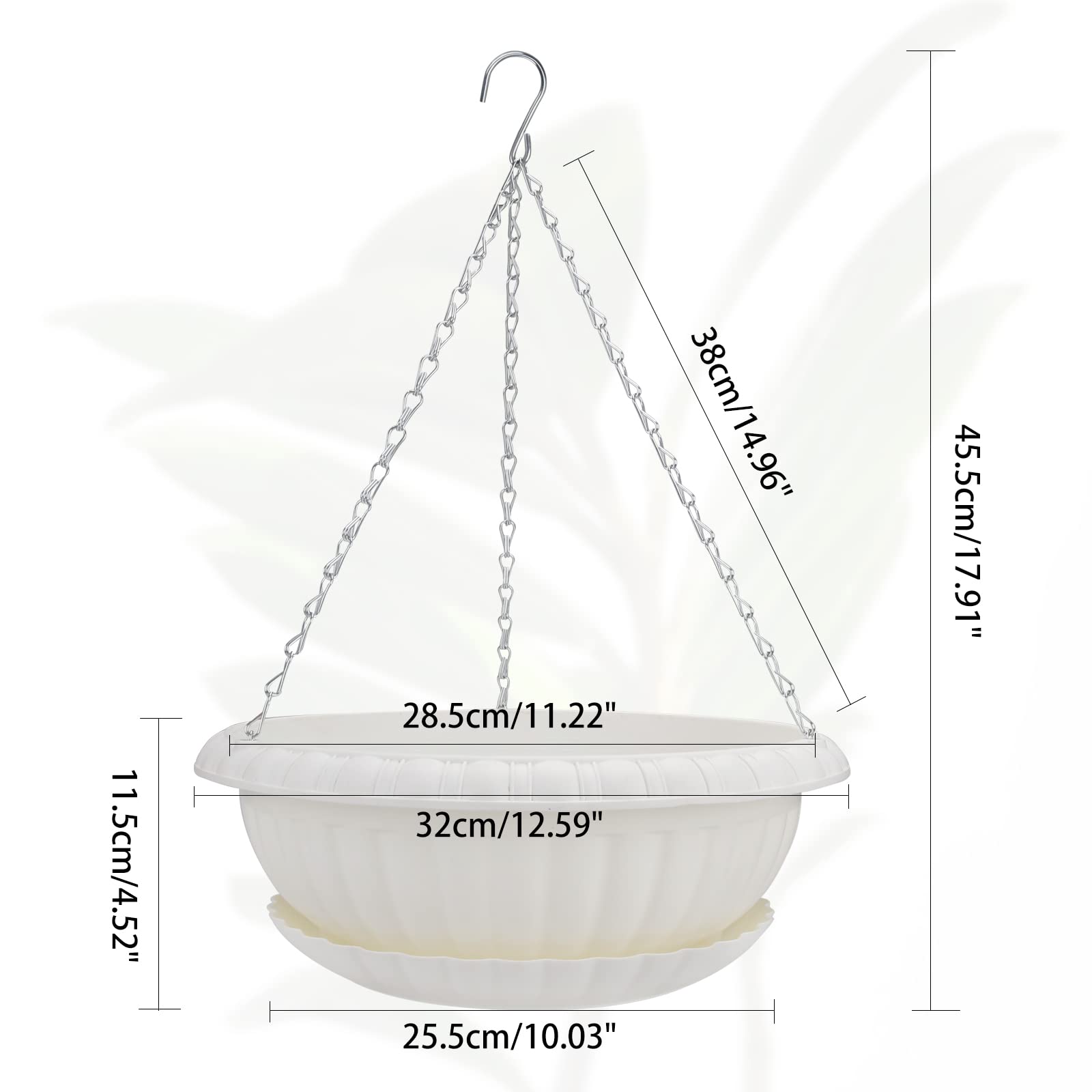 ホワイト プラスチック ハンギングホルダー Amazon.co.jp: 6個 12.6インチ ハンギングプランター 屋外植物用