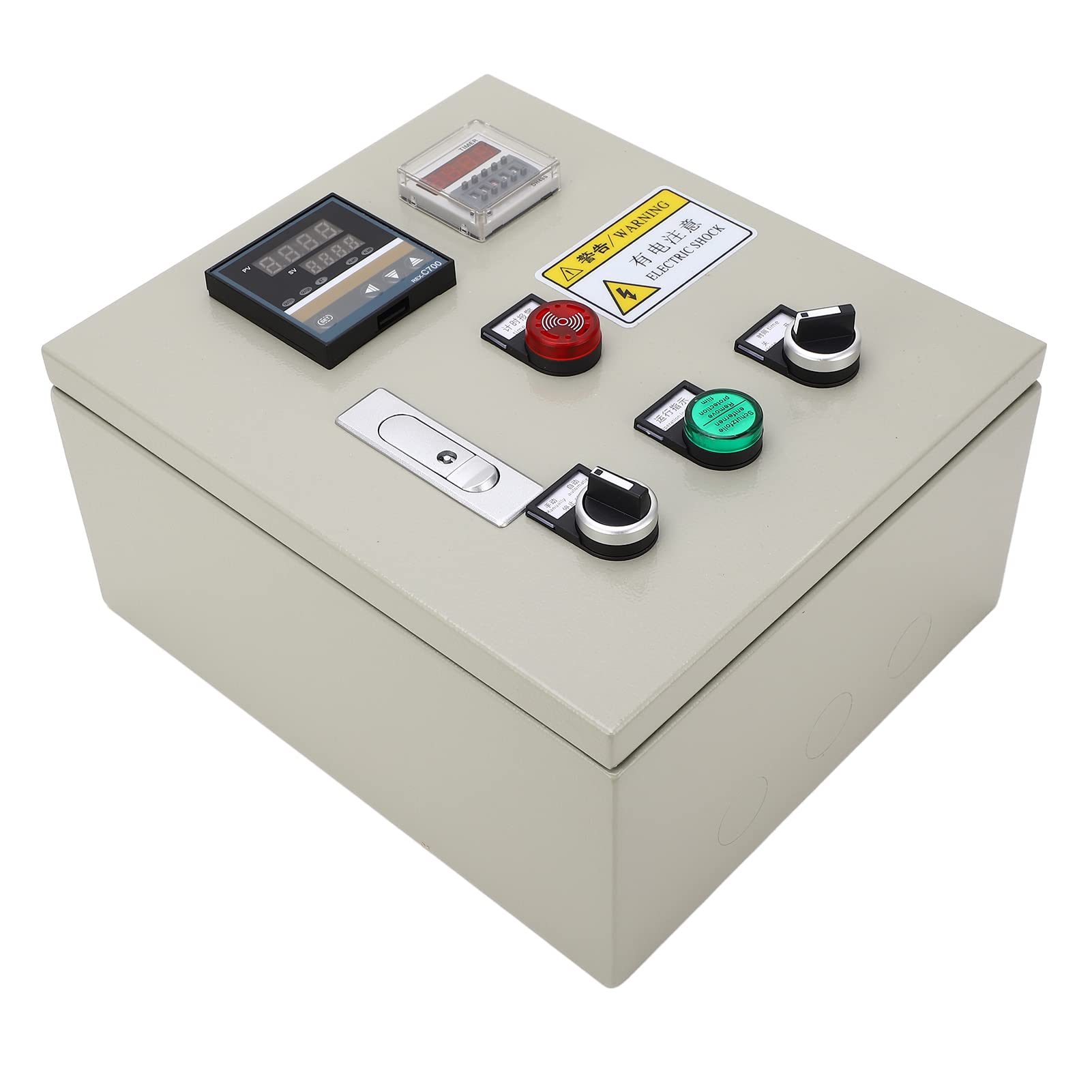 Fabater Controlador de Temperatura PID 380V 15KW Caja de Termostato Trifásico Pantalla Digital de Alta Precisión Control de Temperatura Inteligente 0-400 ℃ Instalación Integrada