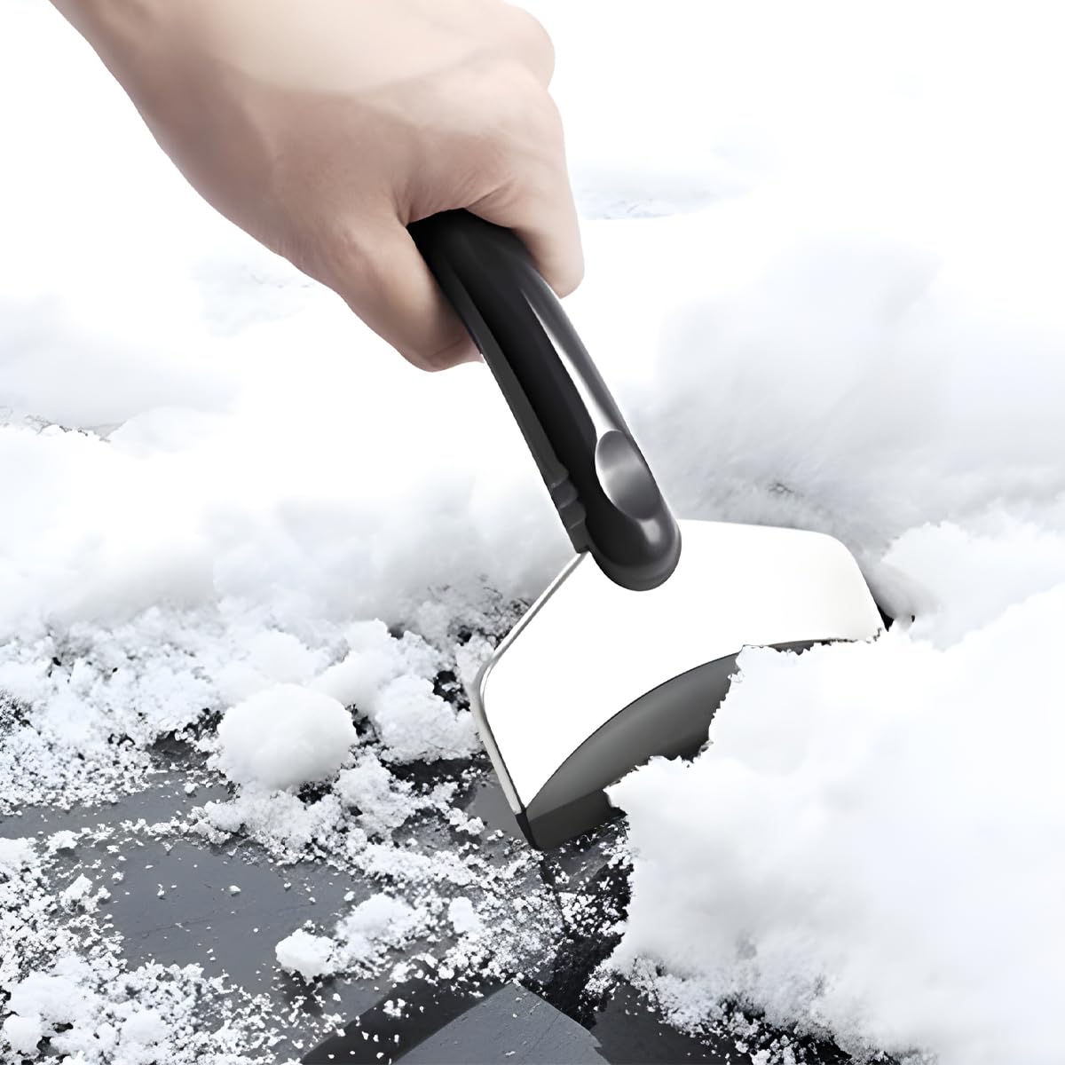 Zpana Rascador de hielo para parabrisas de coche, sin arañazos, removedor de escarcha de nieve LCE con mango ergonómico, herramienta de limpieza de pala para romper hielo de ventana automática, ajuste