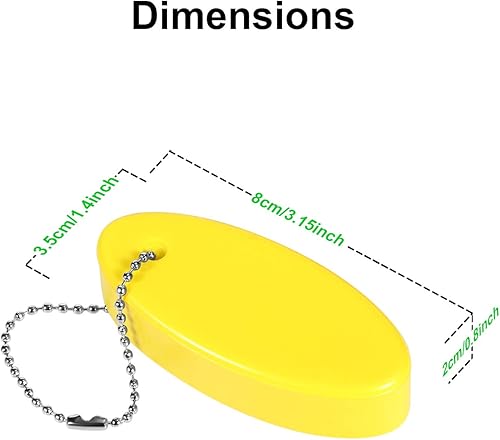 Miniatura 2 de Llavero flotante de espuma oval flotador llavero llavero de espuma flotante para navegación, pesca, vela y deportes al aire libre