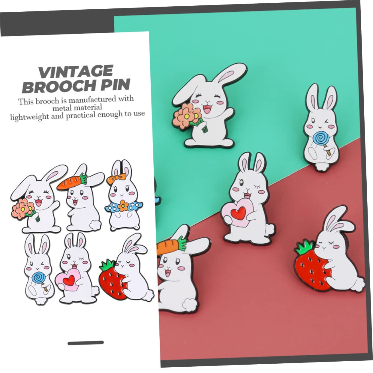 VALICLUD Kaninchen Brosche Süße Emaille Kostüm Tiere Stifte Abstecknadeln Bescherung Weihnachten Osterstreudeko Broschennadel Für Kleidung Damen Broschen Schmuck Metall