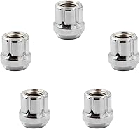 Vista 4 de Wheel Accessories Parts 20 tuercas hexagonales de 9/16"-18 roscas de extremo abierto de 0.984 in, 1.00 pulgadas de largo, cromadas, 6 ranuras