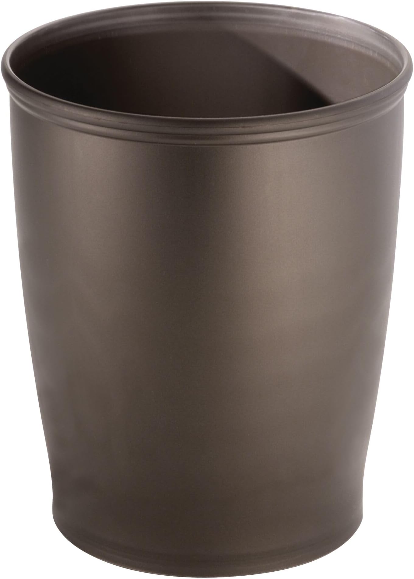 Round Plastic Waste Basket, The Kent Collection – 8.35” x 8.35” x 10”, Bronze
