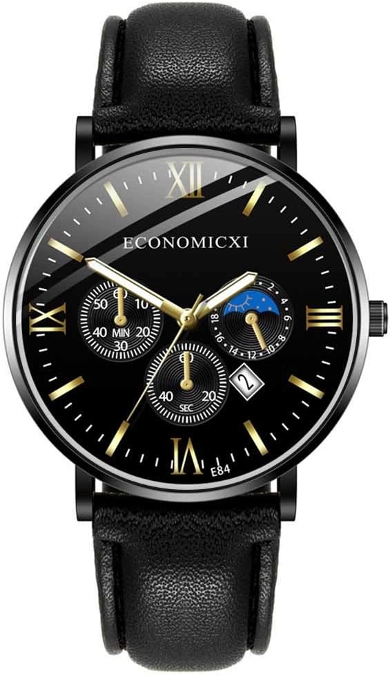 Men's Single Calendar Casual Belt Watch Business Sports Men's Quartz Watch