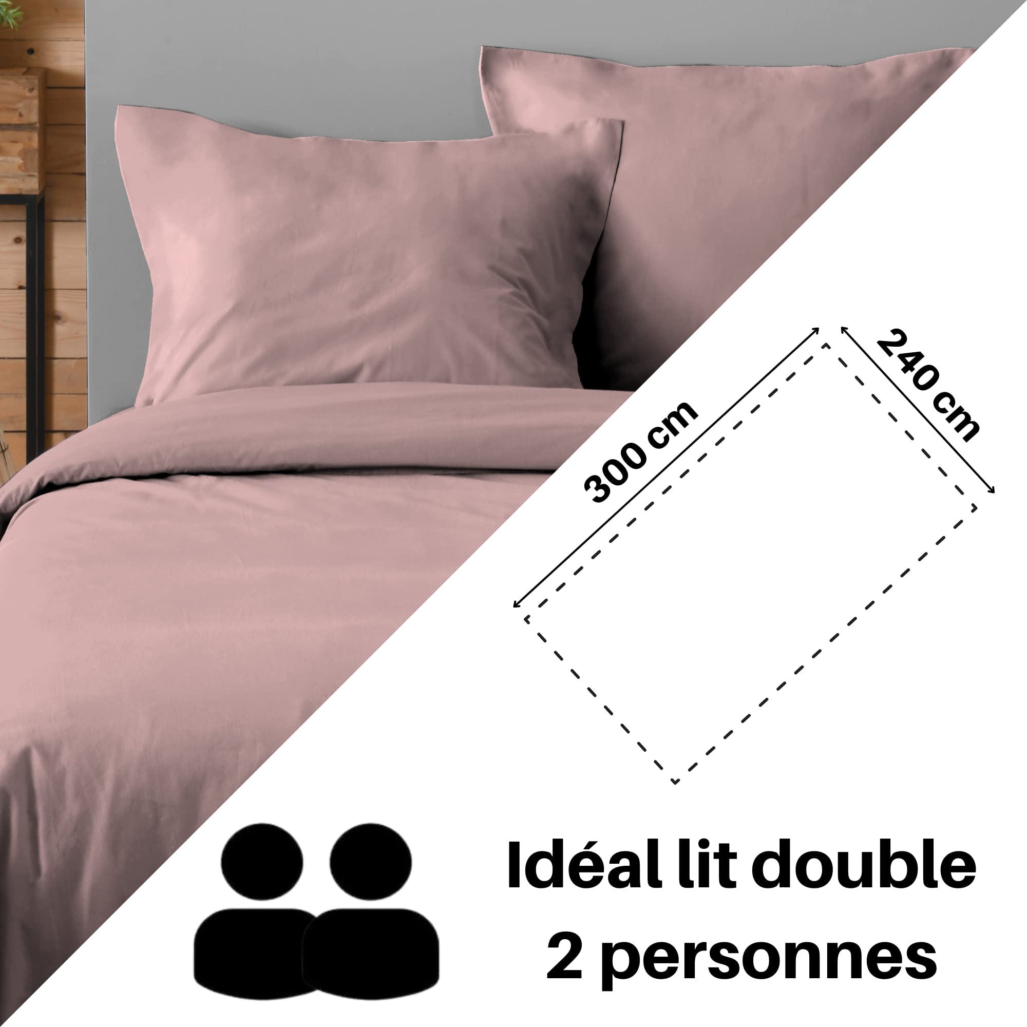 Drap Plat 2 Places 240x300 Cm 100% Coton 57 Fils/cm² - Doux, Respirant Et Résistant, Parfait Pour Lit Double - Jaune