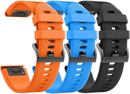 ANCOOL Correa de reloj para Fenix 5Fenix 6Garmin Fenix 7 Band 0.866 in bandas de silicona suave compatibles con Garmin S62 Watch BandFenix 5 PLUS
