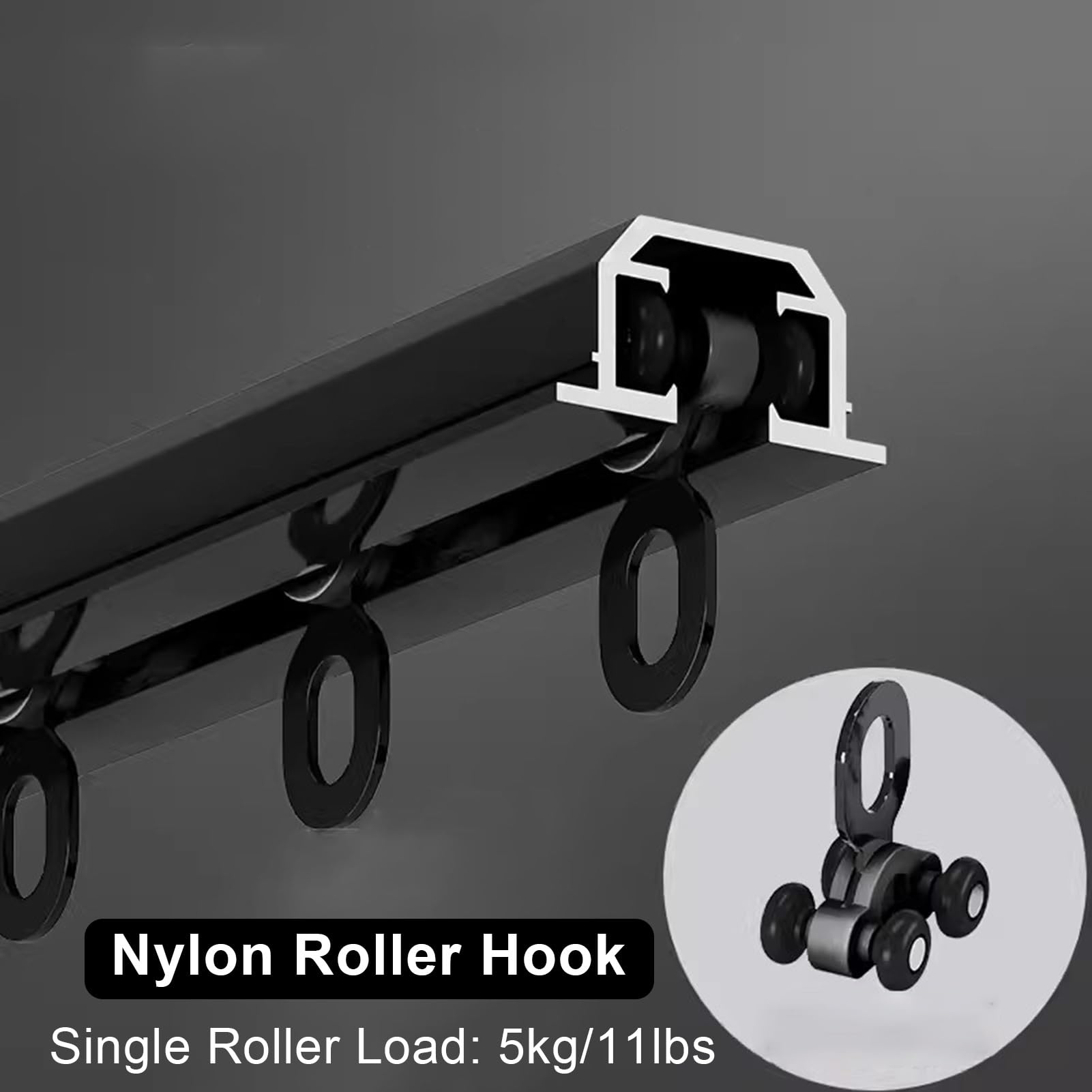 Tringle de séparation de pièce en aluminium pour la maison, le bureau/la porte - Longueur réglable : 115 m - Pour une meilleure intimité - Noir