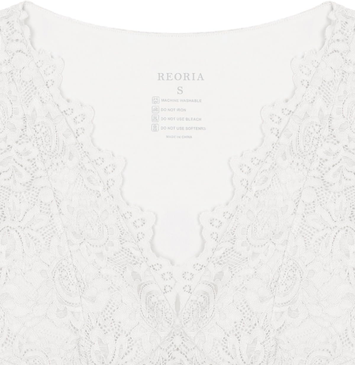 REORIA Womens Sexy V-Neck Sleeveless Double Lined Going Out Y2K Trendy Lace Cropped Tank Tops - Image 5