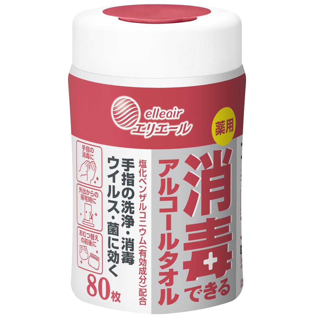 Amazon.co.jp: エリエール 消毒できるアルコールタオル ウェット