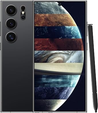 Unlocked Cell Phones C25 Ultra Smartphones 5G Phone Android 14 Mobile Phones 12GB+512GB/7 Display/48MP+108MP Camera/8000 mAh/Dual SIM/Build-in Pen (Black)
