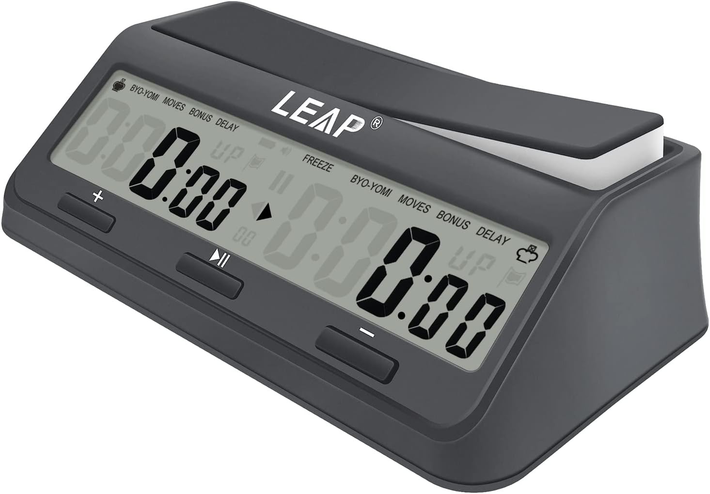 Leap 9921 - Reloj de ajedrez con Gran Pantalla, Programa actualizado Byo-yomi, retraso y Bonus