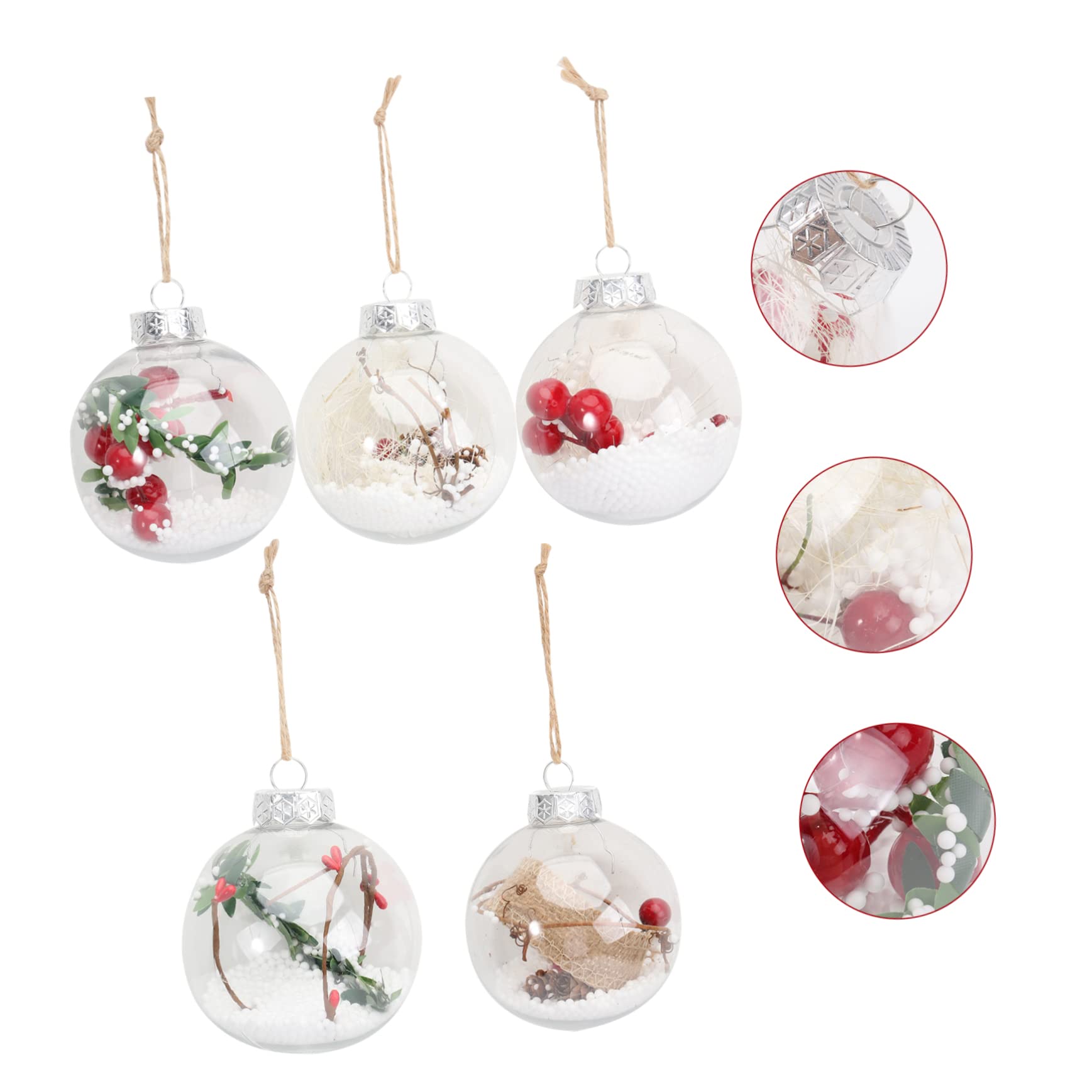 Ciieeo 3 Set 5 Pezzi Di Natale Trasparente Palla Di Natale Trasparente Riempibile Ornamenti Palla Decorazioni Per L'Albero Di Palla Infrangibile Omaggi Di Palla